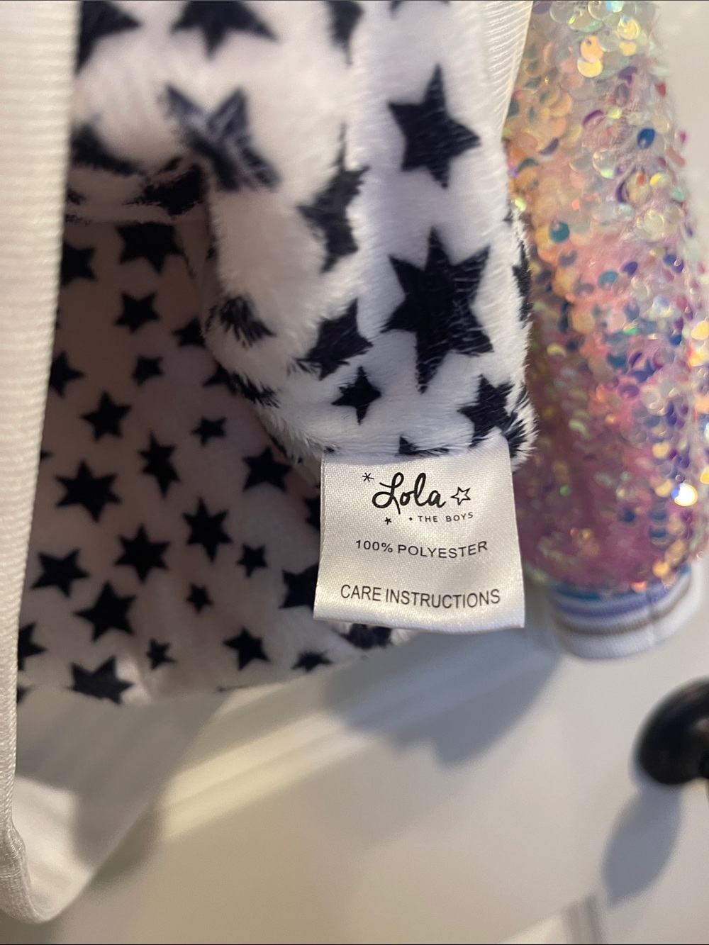 Lola + The Boys Pastel Iridescent Sequin Bomber Jacket - Picture 3 of 9